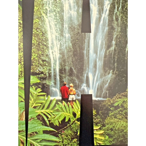 Vintage Maui Hawaii Poster The Magic Isle 28" x 24" Hawaiian Waterfall Tourism - Picture 2 of 6